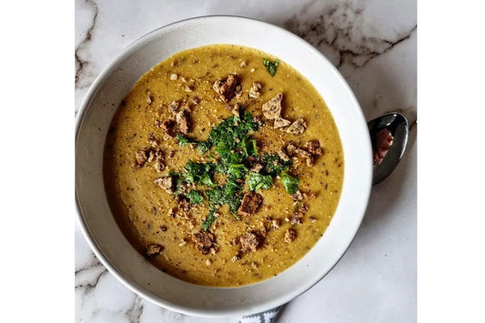 Spiced carrot and lentil soup