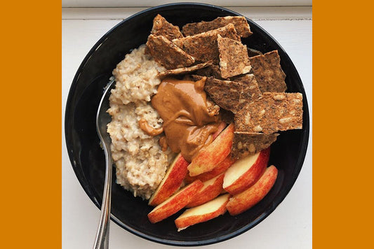 Apple and cinnamon porridge bowl