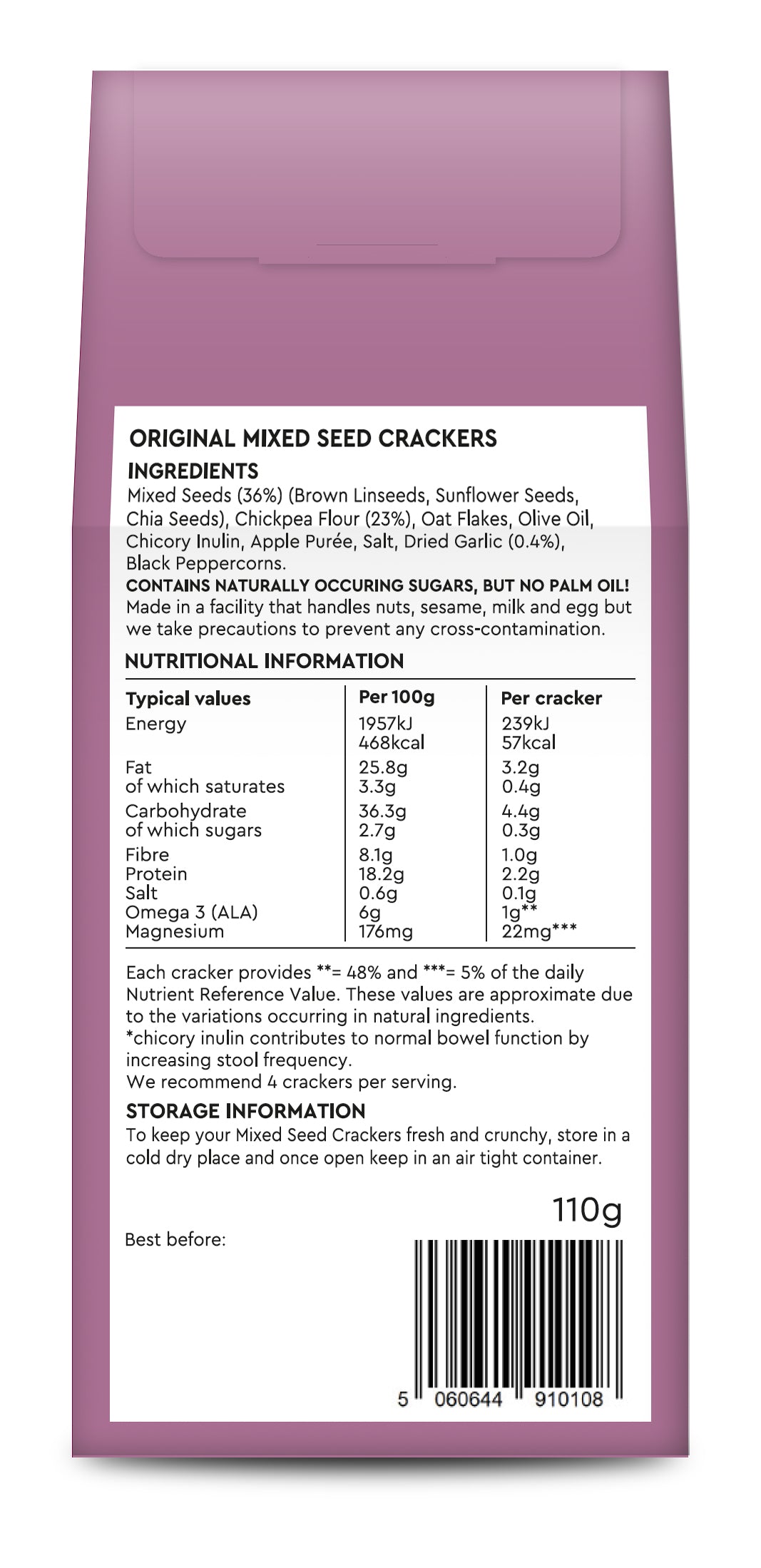 Original Mixed Seed Crackers (110g) x 4