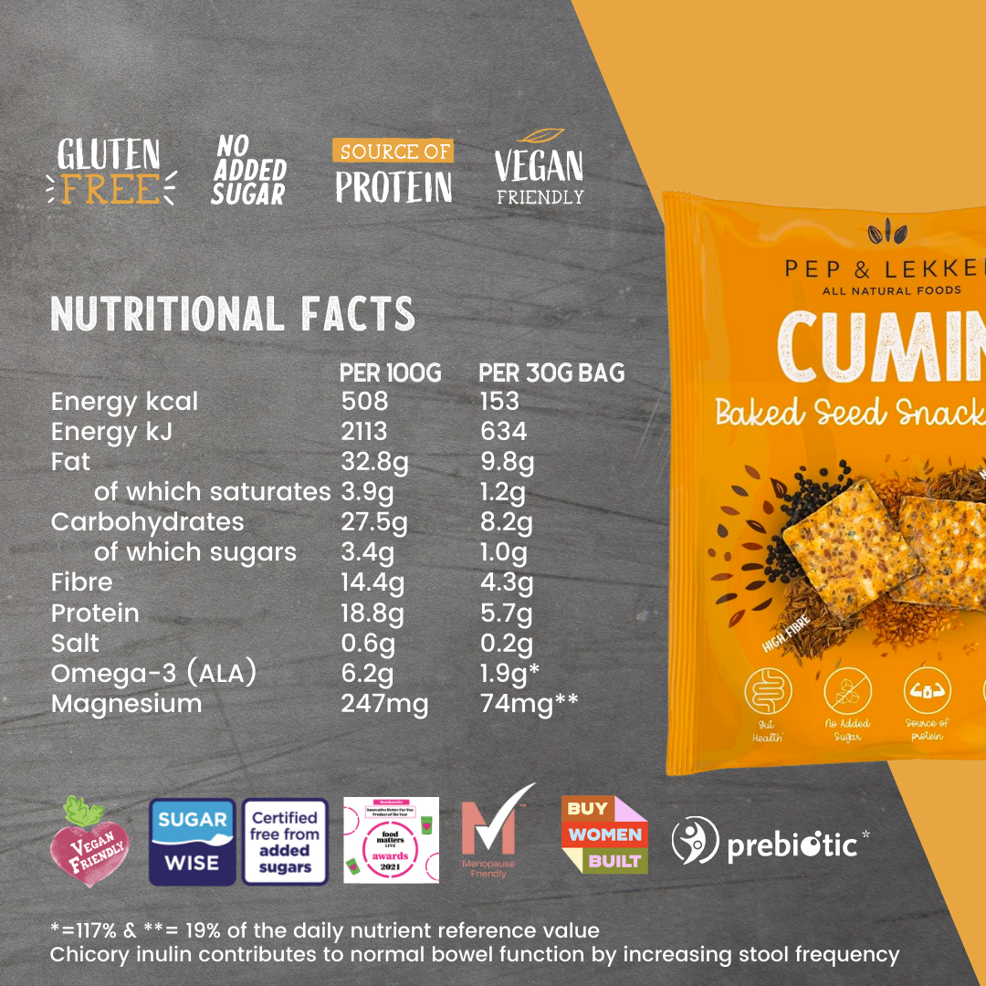 Cumin Prebiotic Baked Seed Snack Bites