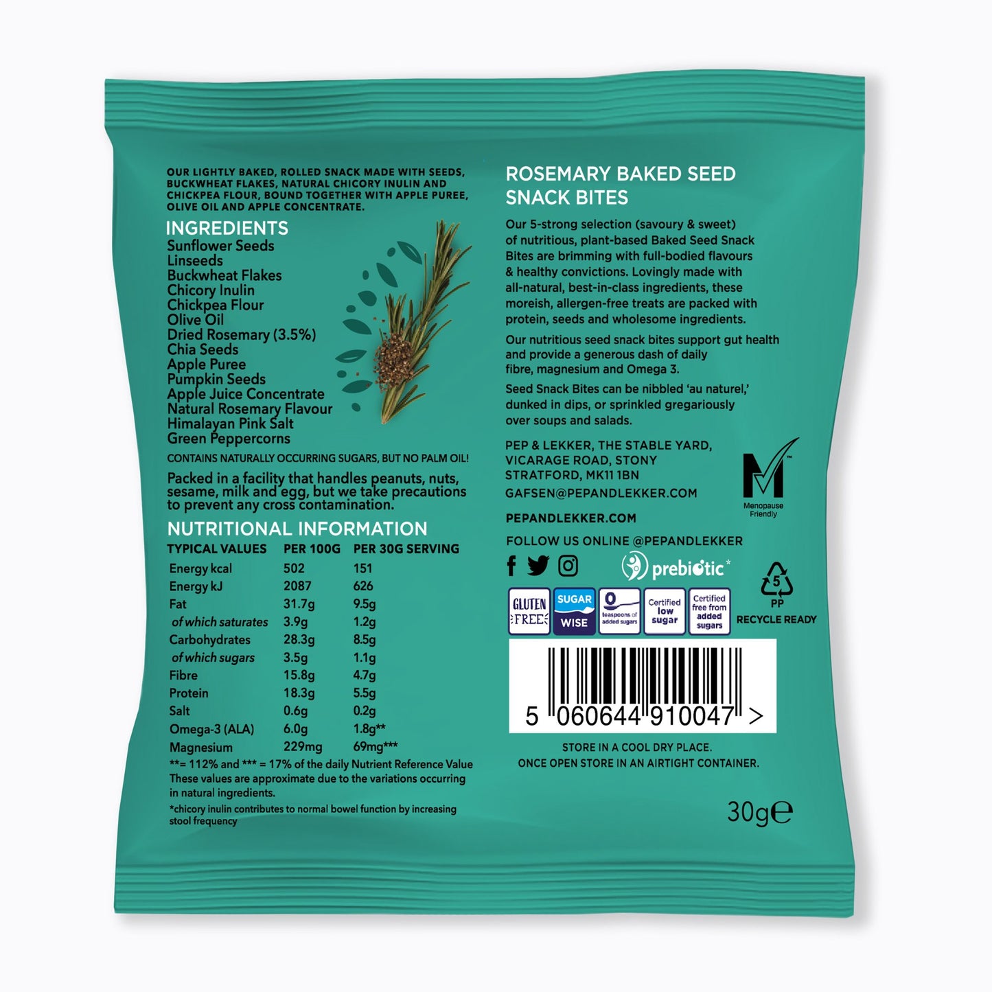 Rosemary Prebiotic Baked Seed Snack Bites