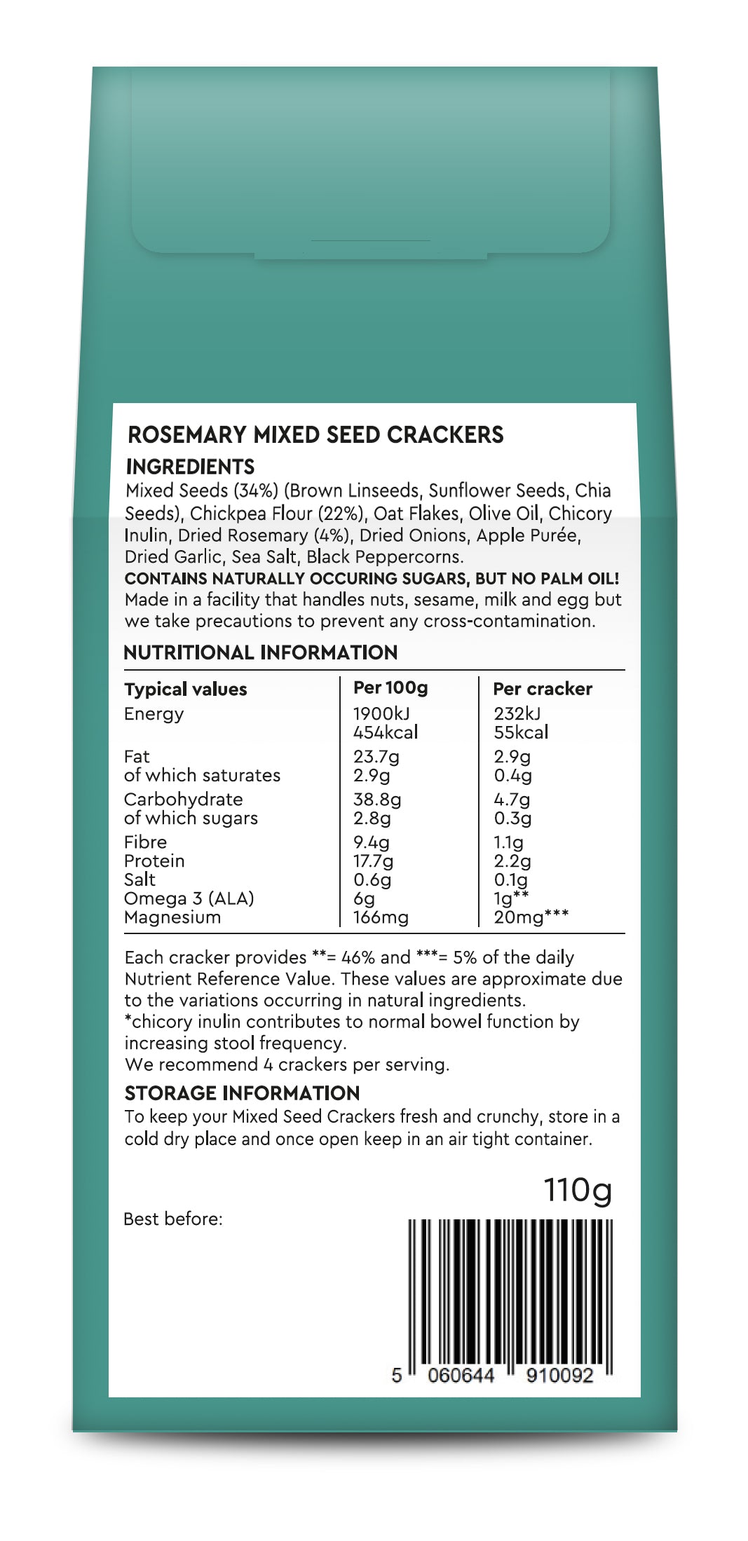 Rosemary Mixed Seed Crackers (110g) x 8